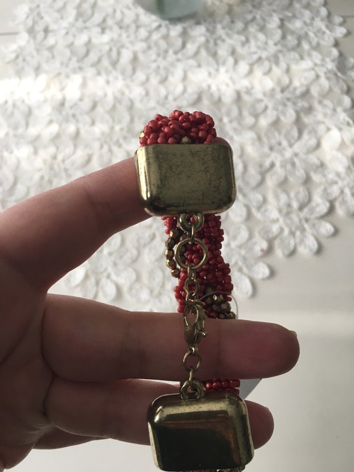 Kırmızı Boncuklu Bohem Bileklik - Görsel 3