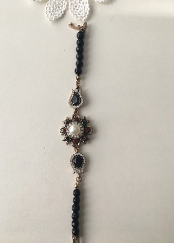 Bordo Vintage Boncuklu Bohem Bileklik - Görsel 3