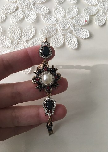 Bordo Vintage Boncuklu Bohem Bileklik - Görsel 2