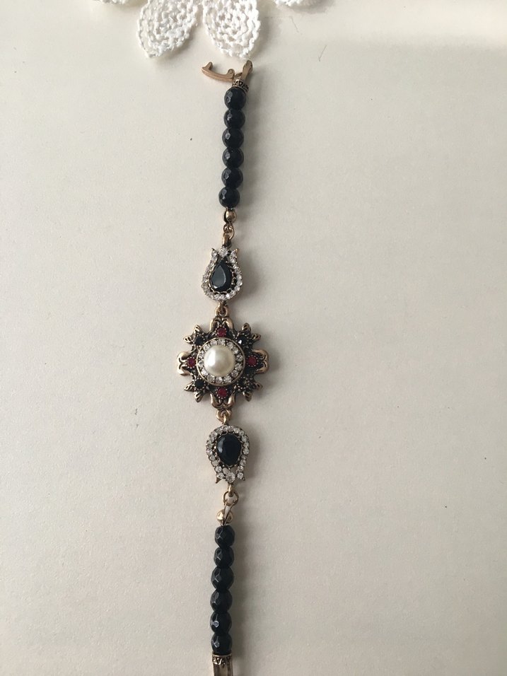 Bordo Vintage Boncuklu Bohem Bileklik - Görsel 3