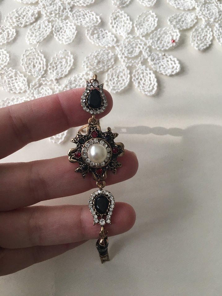 Bordo Vintage Boncuklu Bohem Bileklik - Görsel 2