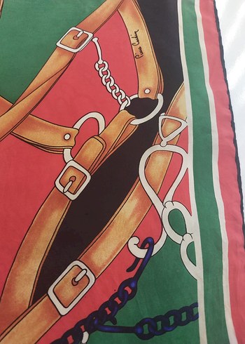 Zincir Detaylı Çok Renkli Kadın Fular - Görsel 5