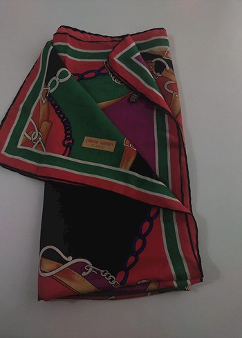 Zincir Detaylı Çok Renkli Kadın Fular - Görsel 8