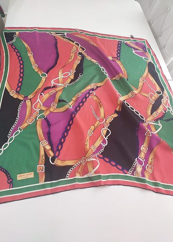 Zincir Detaylı Çok Renkli Kadın Fular - Görsel 4