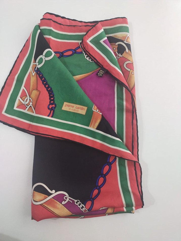 Zincir Detaylı Çok Renkli Kadın Fular - Görsel 2