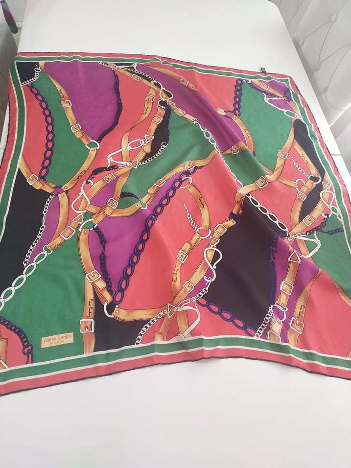 Zincir Detaylı Çok Renkli Kadın Fular - Görsel 4