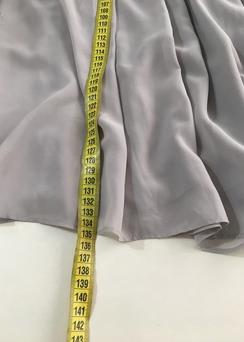 Gri Uzun Keten Elbise - Görsel 12