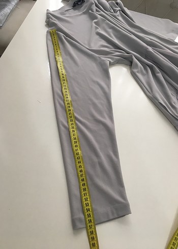 Gri Uzun Keten Elbise - Görsel 13