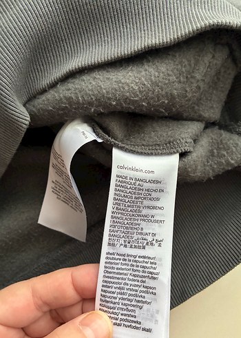 Gri Kapüşonlu Calvin Klein Jeans Sweatshirt - Görsel 5