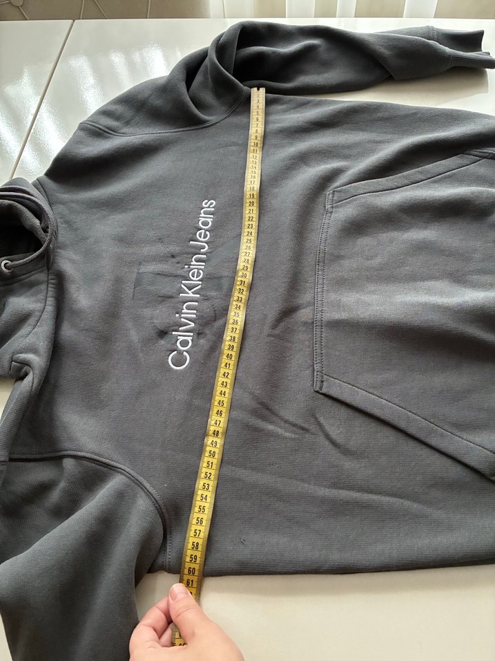 Gri Kapüşonlu Calvin Klein Jeans Sweatshirt - Görsel 3