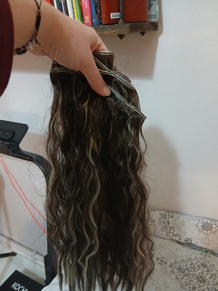 Bej ve Gri çıt çıtlı saç - Görsel 3