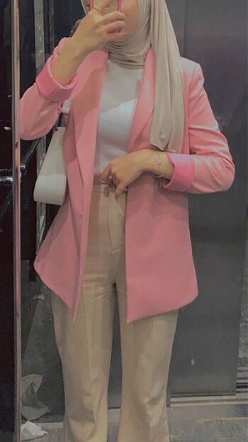 Pudra Kuşaklı Blazer Ceket