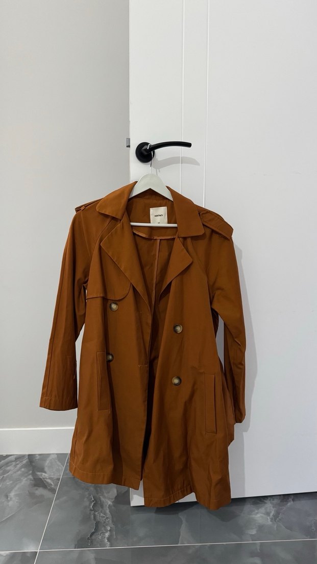 Kadın KahverengiTrençkot - Görsel 2