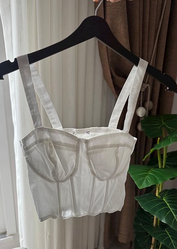 s Beden beyaz Renk Pamuklu 3 parça crop