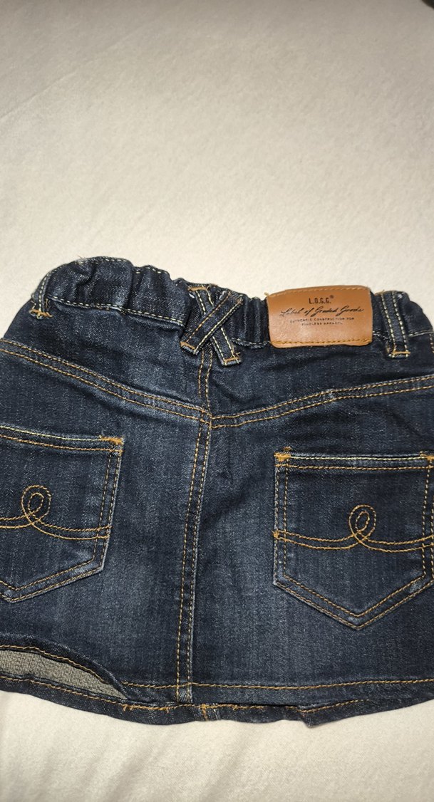 Nakışlı Kız Çocuk Kot Etek - Görsel 3