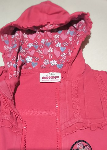 Kız Çocuk Kapüşonlu Fermuarlı Sweatshirt - Görsel 2