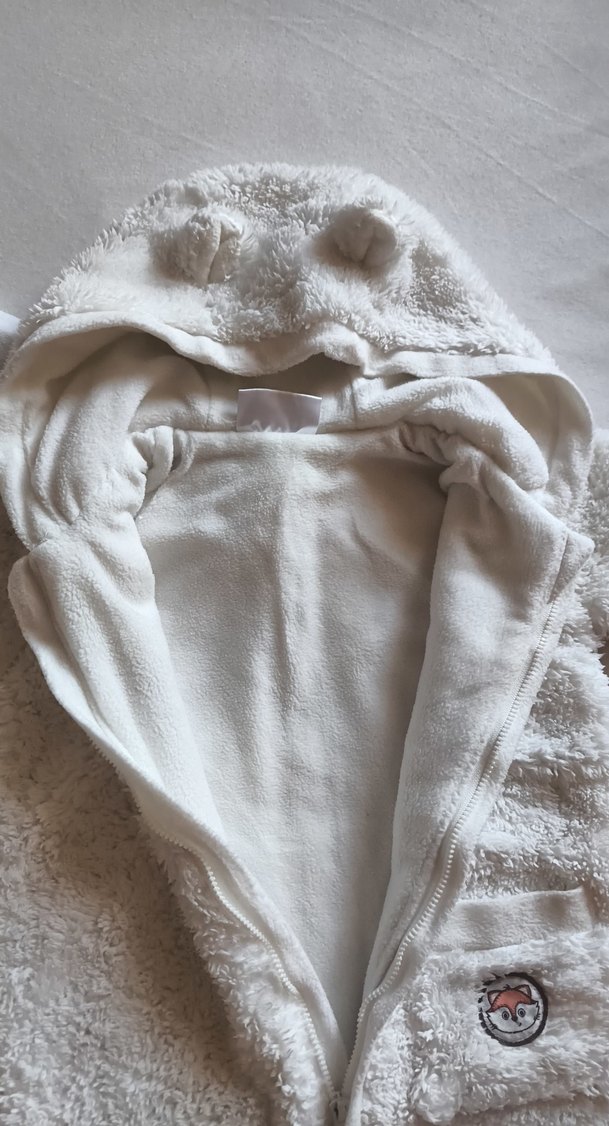 Kapüşonlu Beyaz Kürklü Bebek Kız Tulumu 2li fiyat - Görsel 5