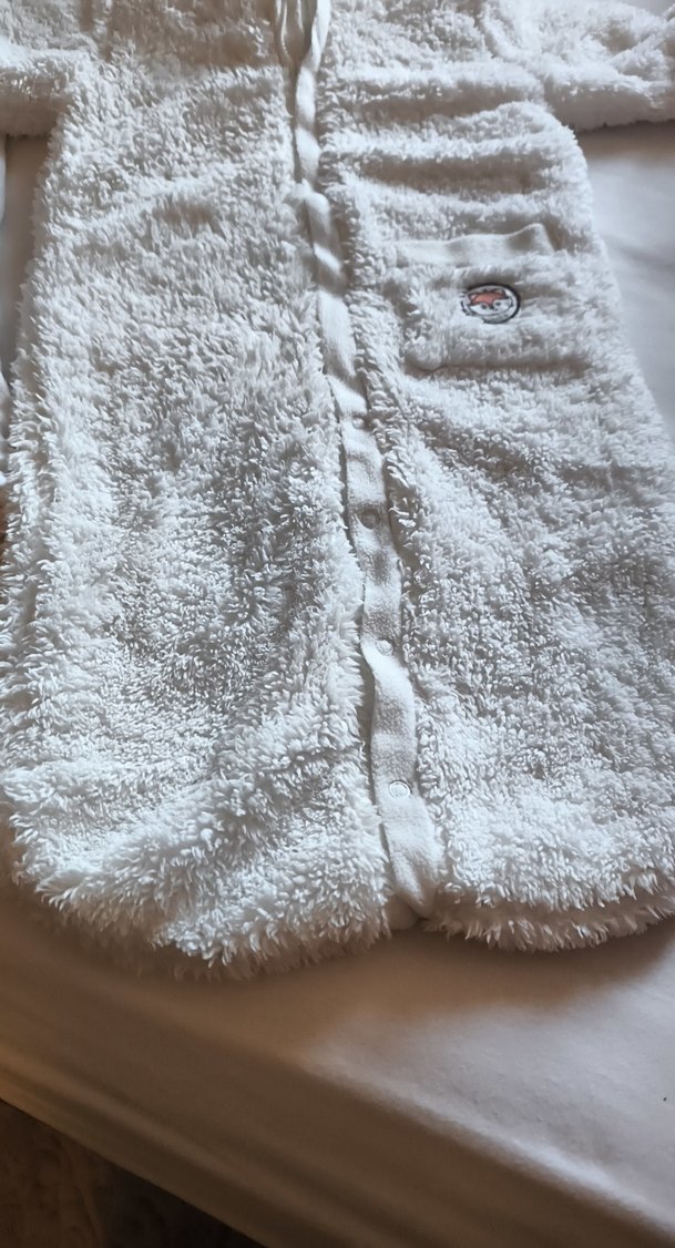 Kapüşonlu Beyaz Kürklü Bebek Kız Tulumu 2li fiyat - Görsel 3