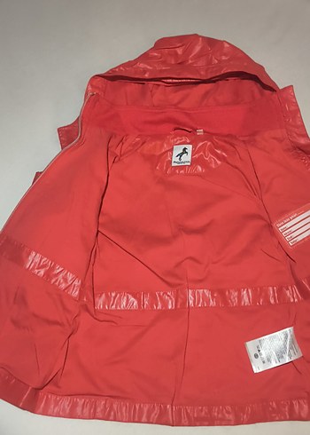 Kız Çocuk Parlak Kırmızı Fermuarlı Yağmurluk - Görsel 3