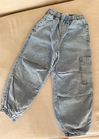 Çocuk Gri Bol Kesim Denim Pantolon