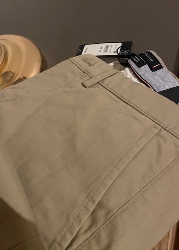 Tommy Hilfiger Bej Slim Fit Keten Pantolon
