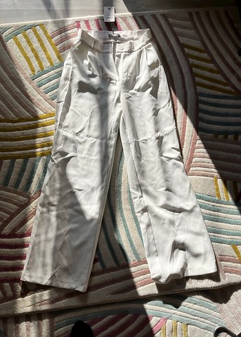 Beyaz Kadın Kumaş Pantolon - Görsel 3