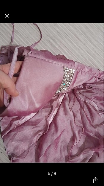 Pembe Abiye Elbise - Görsel 5