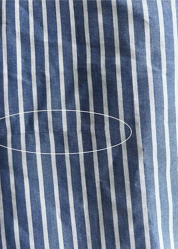 xxl Beden Mavi Çizgili Oversize Tunik Gömlek