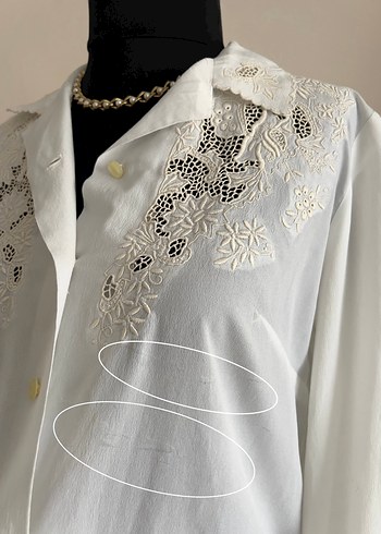 36 Beden Vintage Fairy Dantel Bohem Gömlek