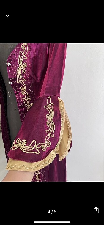 36 Beden mor Renk Bindallı Kaftan Kına Elbisesi
