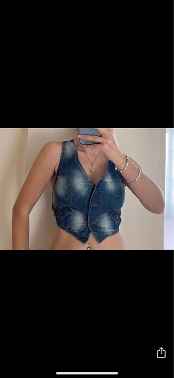 Y2K Vintage Crop Kot Yelek