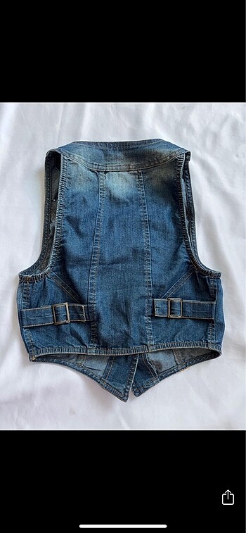 36 Beden Y2K Vintage Crop Kot Yelek