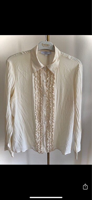 l Beden Silk & Cashmere Fırfırlı Saf İpek Gömlek