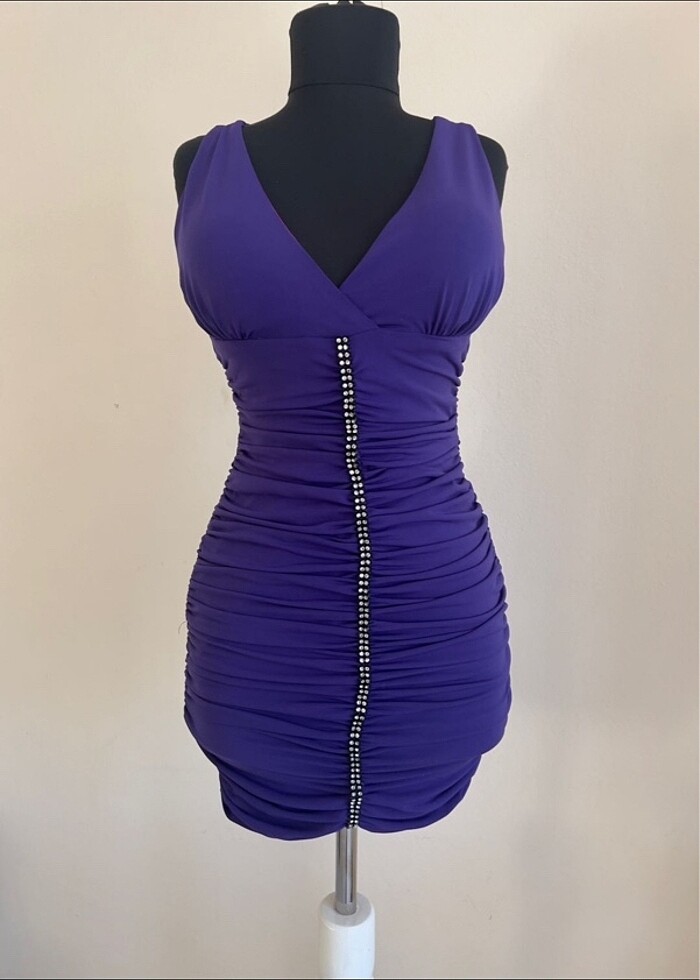 Sırt Dekolteli Y2K Mini Gece Elbisesi - Görsel 4