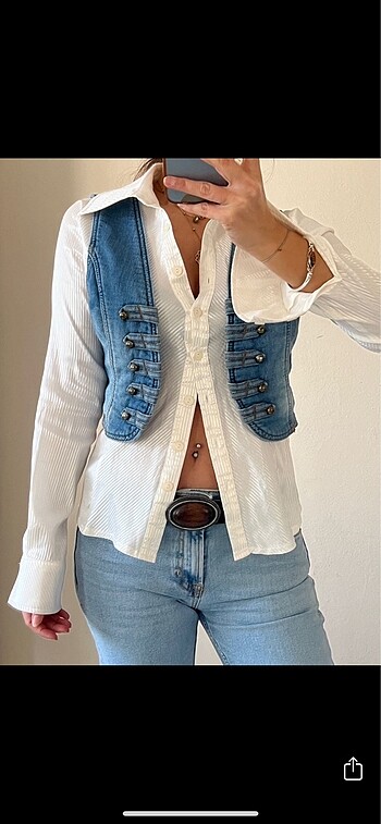 American Vintage Y2K Vintage Mini Kot Yelek Jean