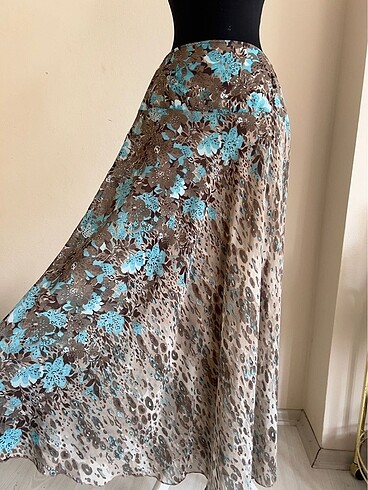 38 Beden kahverengi Renk Vintage Boho Fairycore Uzun Etek