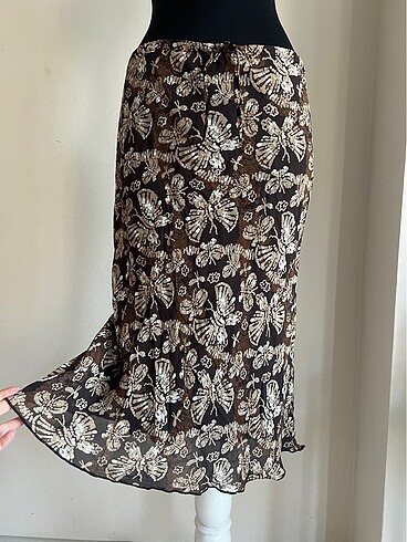38 Beden kahverengi Renk Vintage Fairy Coquette Y2K Şifon Etek