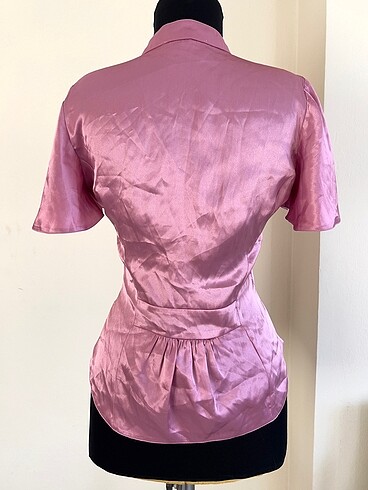 36 Beden mor Renk Y2K Vintage Fairy Coquette Saten Gömlek