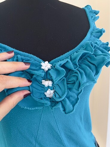 s Beden Y2K Vintage Fairy Fırfırlı Bluz