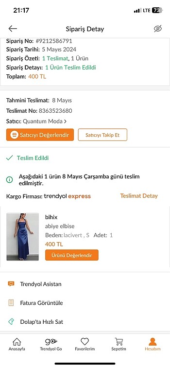 Diğer Lacivert saten elbise