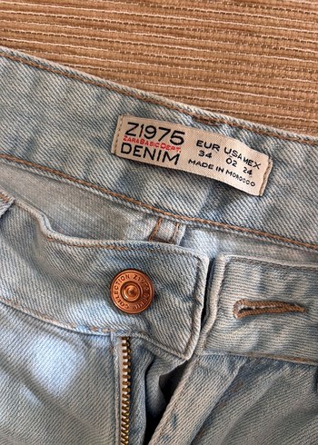 34 Beden Kadın Gri Denim yırtık Jean