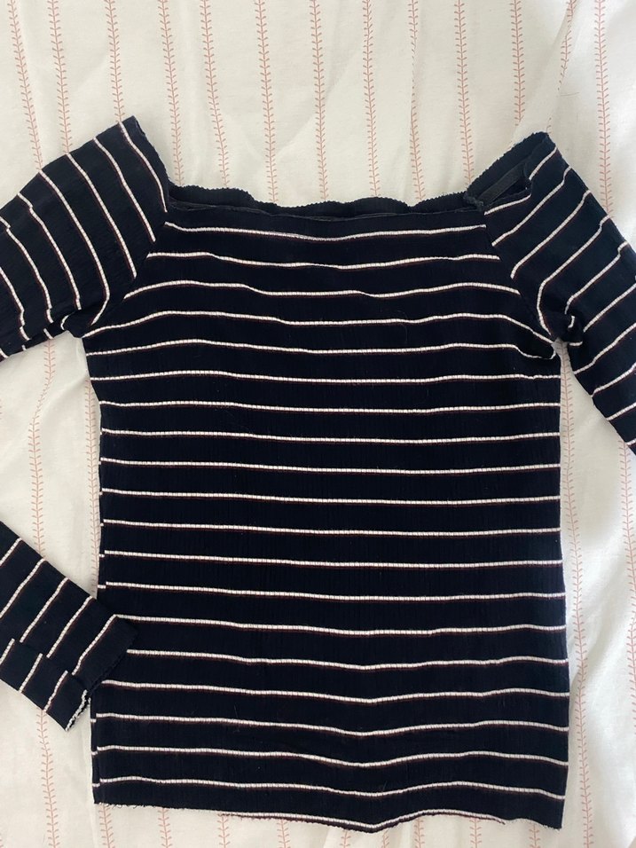 kayik yaka  Uzun Kollu Bluz - Görsel 2