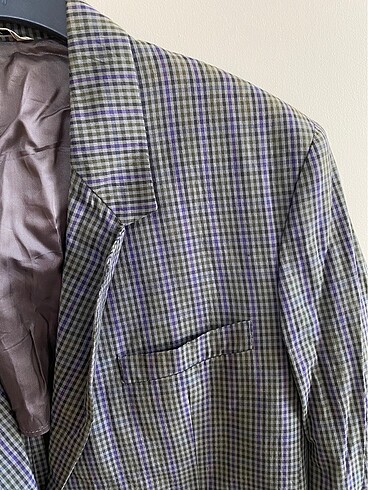 Ekoseli Vintage blazer ceket - Görsel 2