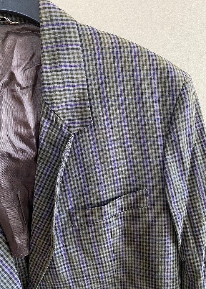 Ekoseli Vintage blazer ceket - Görsel 2