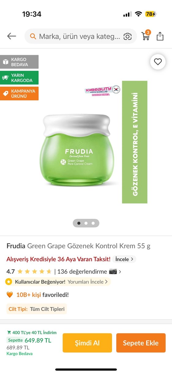 Frudia Green Grape Pore Control Gözenek Sıkılaştırıcı Krem 55g - Görsel 4