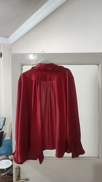 48 Beden kırmızı Renk Şifon bluz 
