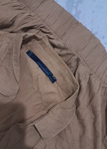 38 Beden camel Renk Düğmeli Bej Keten Kadın Ceket