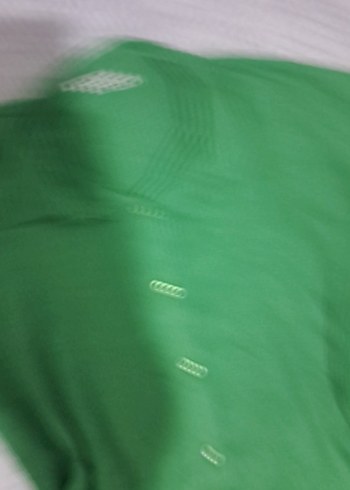 Zara Yeşil Keten Düğmeli Kısa Kollu Gömlek