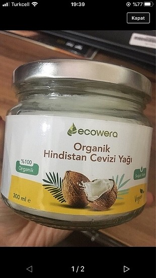 Ecowera Hindistan cevizi yağı