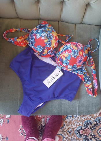 Kom Şık Yüksek Bel Destekli Bikini - Görsel 3